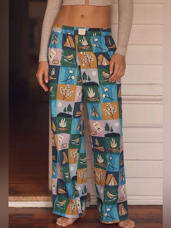 Anthropologie Other - NWT Anthro Lyre Bird Campground Patchwork Print Pants